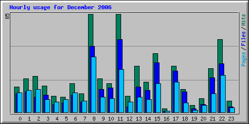 Hourly usage for December 2006