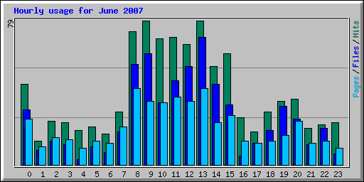 Hourly usage for June 2007